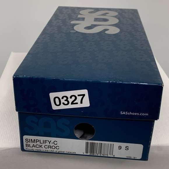 NWT NIB SAS Women’s Simplify Slip On Black Croc Leather Loafer Shoes - Picture 11 of 11